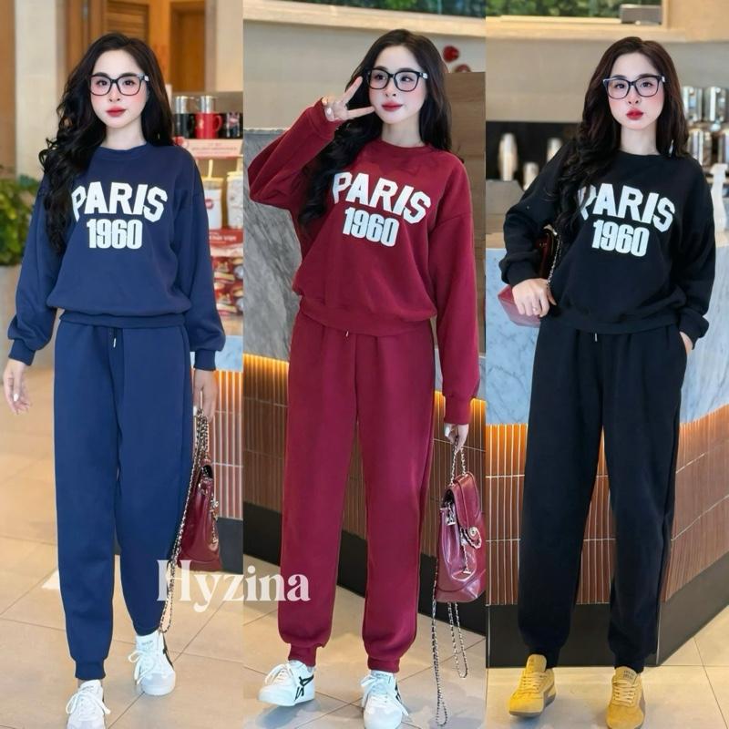 (From Vừa) Set Bộ Quần Áo, Hoạ Tiết Số 1960 Cho Nữ, Chất Liệu Nỉ 2 Da, Set Đồ Nữ Đẹp, Bộ Nỉ Thu Đông Nữ, Set Đồ Nữ Mùa Đông