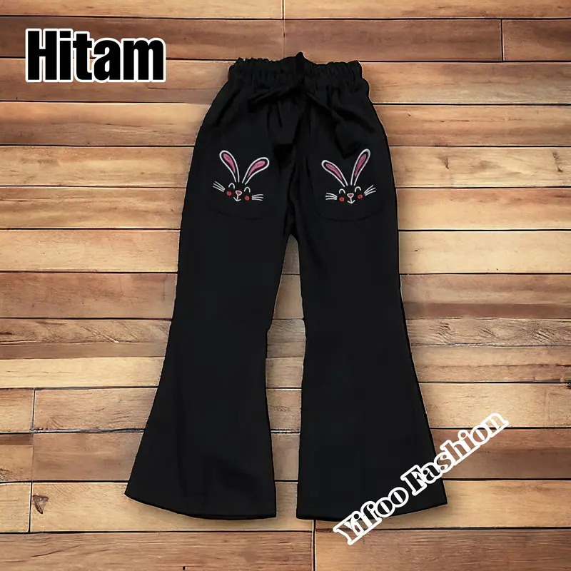 Celana Cutbray Anak Perempuan Usia 5-14 tahun Model Kantong Bordir Rabbit - YIFOO FASHION 5