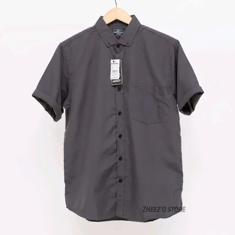 Kemeja Polos Slimfit Pria Dewasa Lengan Pendek Size M Sampai XXXL Baju Casual Formal Katun 4