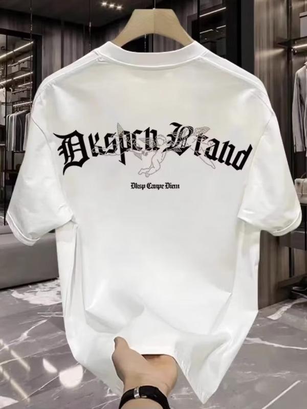 Product Introduction of Short Sleeve T-shirt Men's Fashion Brand Summer Loose Half Sleeve 2024 New Internet Hot Fashionable Ins Simple Printed Top 2
