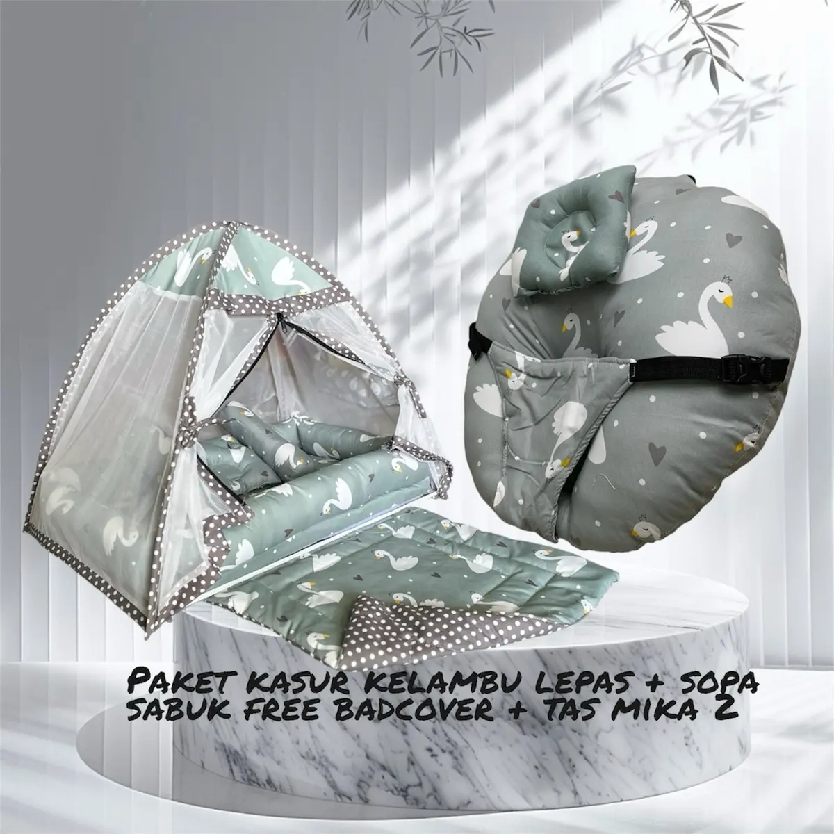 PROMO PAKET BEROJOL Kasur Bayi set kelambu Tenda + sofa bayi sabuk Free Badcover Pake Tas Mika - kasur bayi plus bantal guling cewe cowo - Kado Bayi -  kasur bayi premium merek BOCIL- Bedcover Tidur