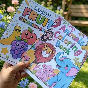 LEMBAR MEWARNAI TEMA BUAH & HEWAN DENGAN GAMBAR GAMBAR MENARIK DAN LUCU