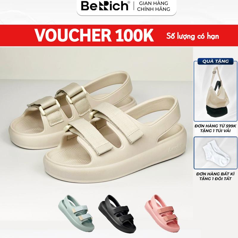 [TẶNG VỚ] Giày Sandal Nữ  Mùa Hè Đi Biển Mưa Đế Êm Chống Trơn Trượt Không Thấm Nước Berich BE2801 Đế Bệt Dép Quai Hậu Bé Gái Bé Trai Trẻ Em