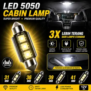 LAMPU LED 5050 SUPER BRIGHT 31/36/39/41 MM CABIN CANBUS KABIN MOBIL PLAFON INTERIOR