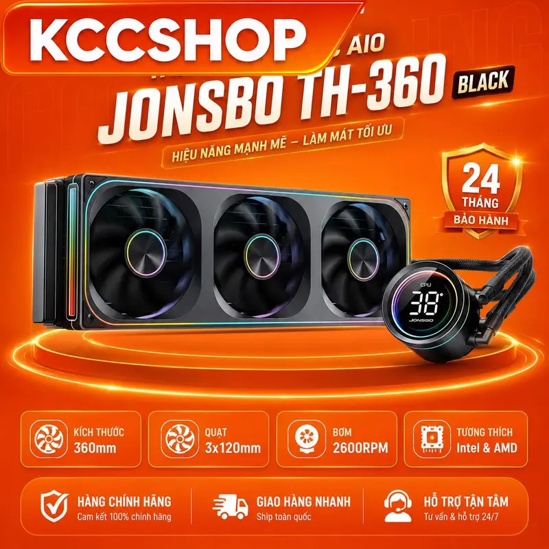 Tản nhiệt nước AIO Jonsbo TH-360 ARGB Blackl, White (LCD hiển thị nhiệt độ) - Bảo Hành 24 Tháng | BigBuy360 - bigbuy360.vn