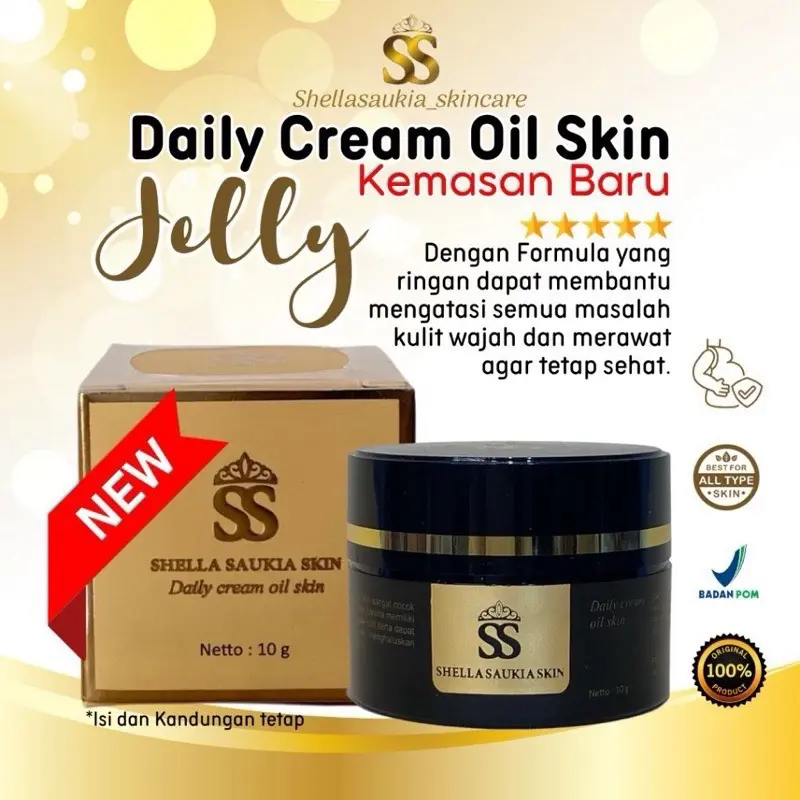 Jelly ajaib shellsaukia/daily cream oil skin sskin/shellasaukia