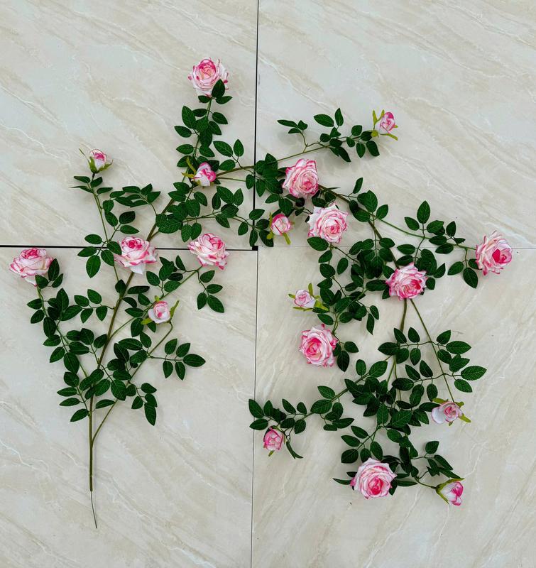 Dây Hồng Leo Gai ( MUA 1 DÂY TẶNG 2 MÓC), Dây Dài 1m5, Gồm 10 Hoa, 9 Nụ, Nhiều Lá, Trang Trí Decor Lên Cây Trang Trí Quán, Cửa Hàng, Nhà Ở Đẹp