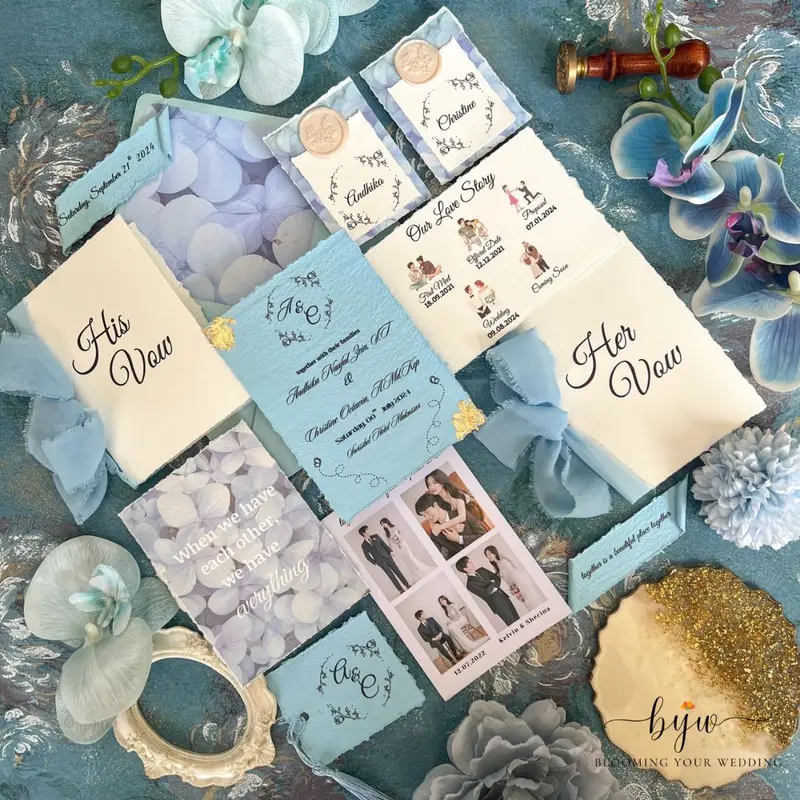 bloomingyourwedding Keepsake | Wedding Vows | Handmade Undangan Aesthetic (Classic Design) keepsake wedding vows set undangan aesthetic wedding stationery calligraphy kaligrafi invitation wedding set express 0