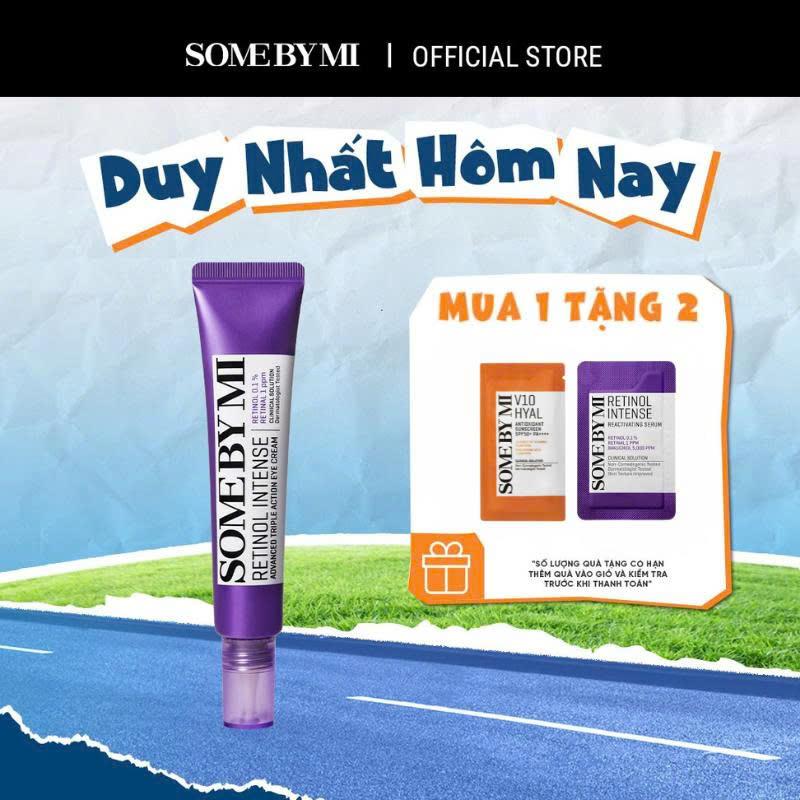 [Qùa tặng 1 sachet kcn V10 1.5g+ 1 sachet retinol 1.5g] Some By Mi Kem dưỡng mắt Retinol Intense Advanced Triple Action Eye Cream 30ml