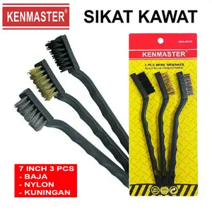 Sikat Kawat Mini 3pcs / Kenmaster Sikat Kawat Baja, Kuningan, Nylon 7 inch