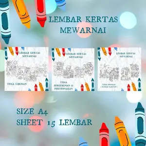 A4 Lembar Kertas Mewarnai Dengan Beragam Tema Bagus Untuk Belajar Mewarnai Anak Motif Lucu Dan Edukatif