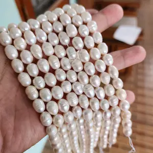 Mutiara Air Tawar Lonjong 9-10mili Per Renteng isi 32 Butir