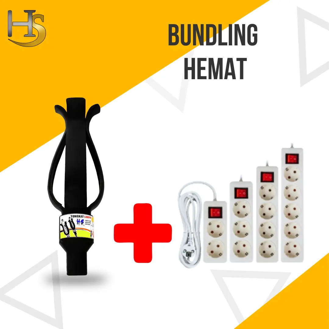 BUNDLING HEMAT: Tongkat Lampu dan Stop Kontak 3 Meter dari HS Store