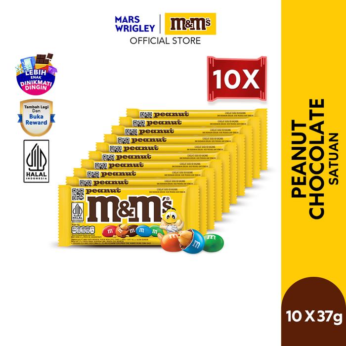 Gambar [BUY 8 GET 10] M&M'S Peanut Original 37gr X10 dari Mars Snacking Indonesia Kab. Bekasi Tokopedia