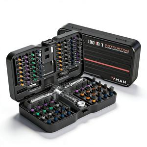 【父の日ギフト】100点セット ラチェットドライバー工具セット、40Nm高トルク対応、磁気ビット付き、H6/H4ビット＆プラスドライバー搭載、DIY修理・メンテナンスに最適