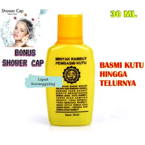 Minyak Kutu Cap Tiga jempol ( Bonus Shower Cap ) 30 ml Ampuh Atasi Kutu Beserta Telur nya