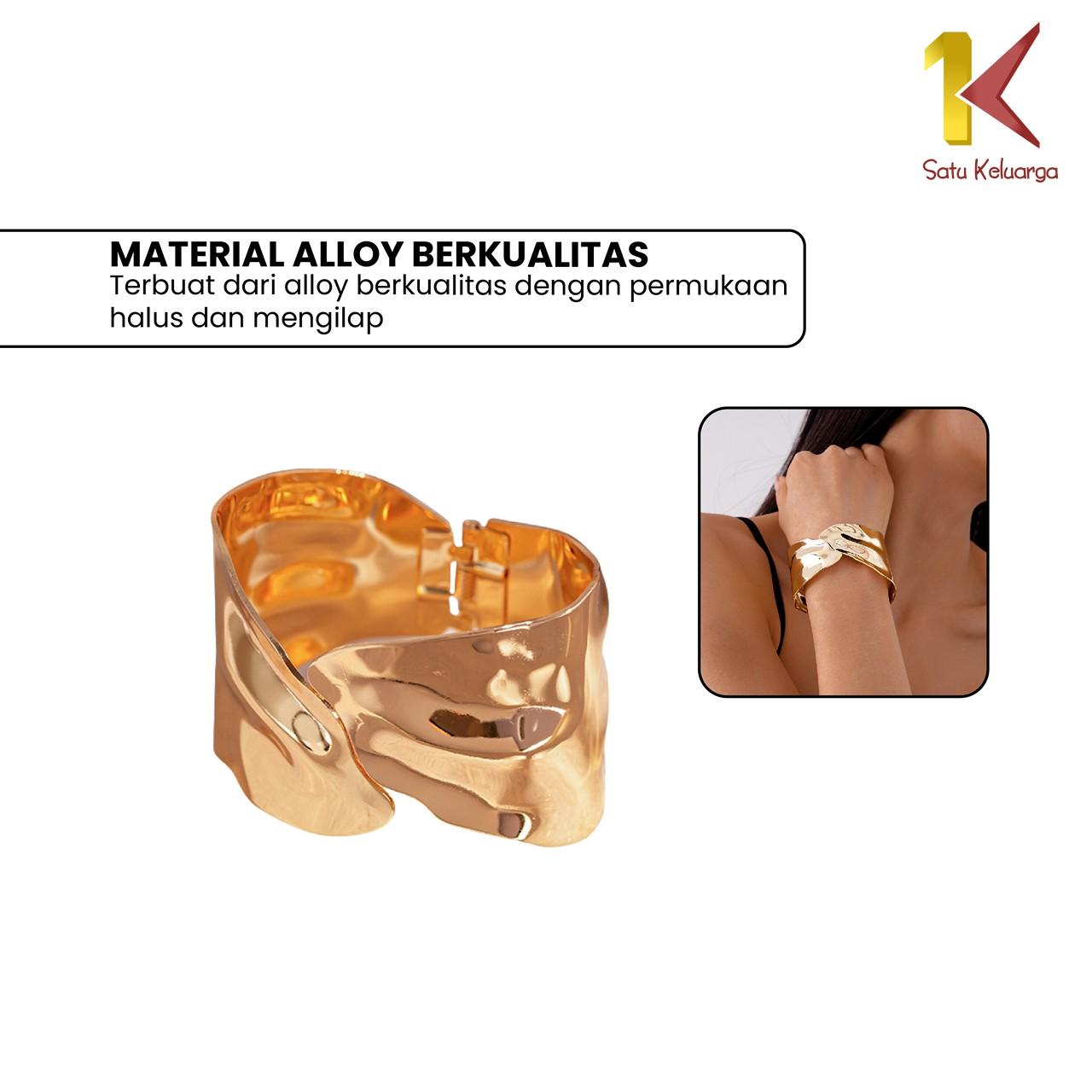 [COD] SK K198 Gelang Cuff Aksen Lipat Gold Aksesoris Lengan Wanita Fashion Korea