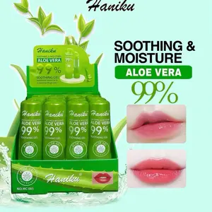 4 pcs Lip balm Aloevera 99% Soothing Gel / Lipstick Aloevera Haniku
