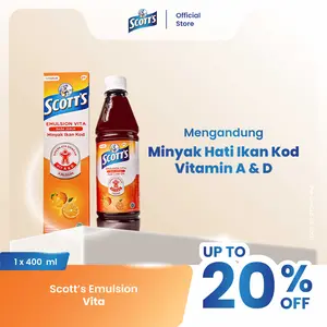 Scott's Emulsion Vita Rasa Jeruk dengan Vitamin A dan D + Kalsium 400ml