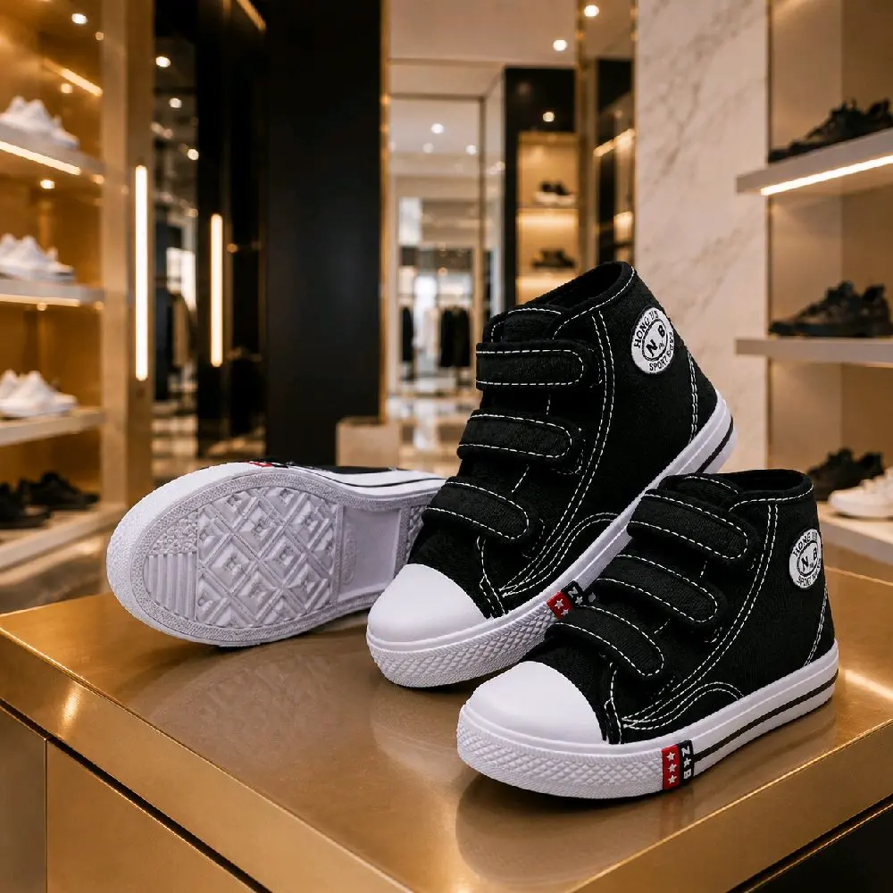 Sepatu Anak Sekolah Model Perekat TK SD SMP SMA Kualitas Terbaik Bahan Kanvas 12 oz & Karet Anti Slip Desain Elegan Nyaman untuk Sekolah Olahraga Terkenal dengan Kualitas Baik dan Harga Terjangkau