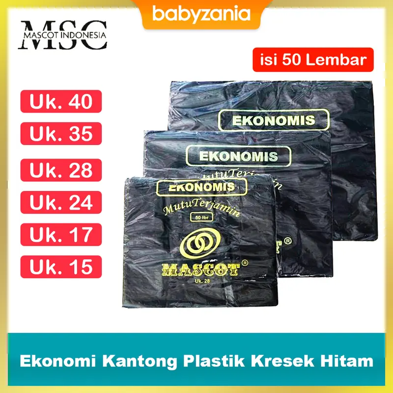 Mascot Ekonomis Kantong Plastik Kresek Hitam 0