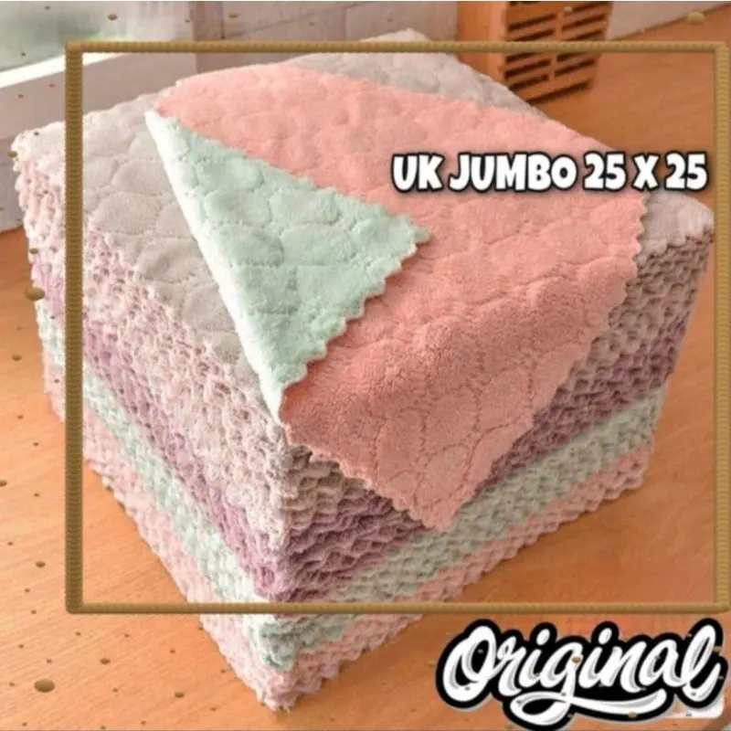 Kain lap microfiber Serbaguna uk 25x25 anti minyak dapur cuci piring