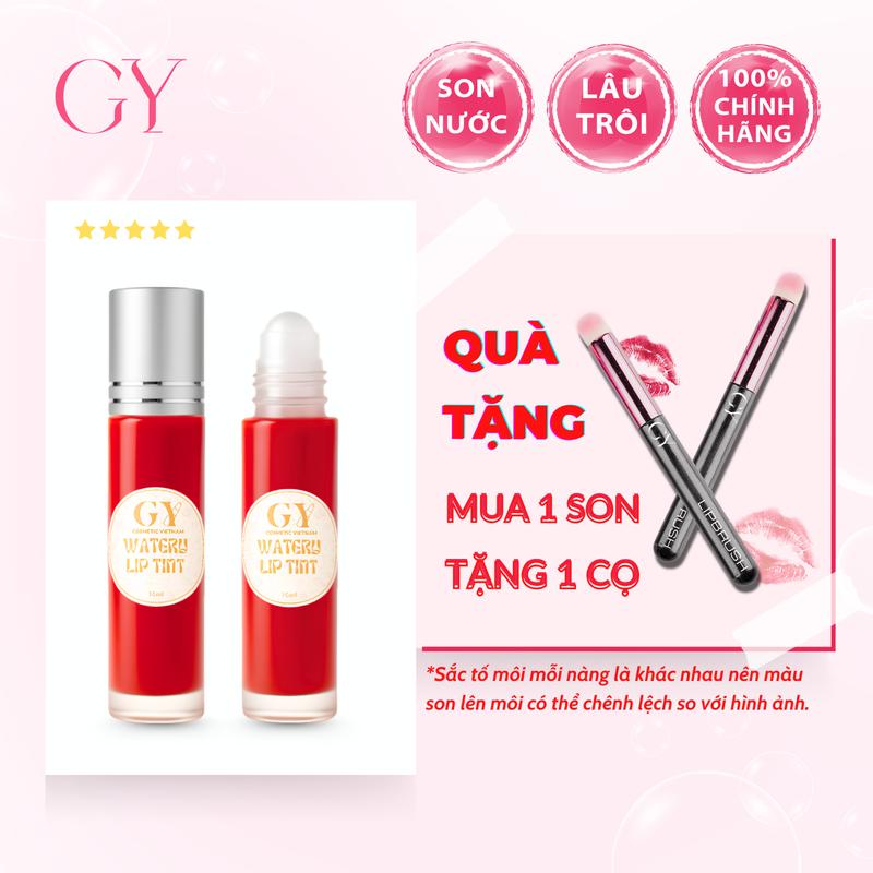 Son Tint Lì Bi Lăn Roller Watery Lip Tint Version 1 GY Cosmetics, Lì Mịn, Lâu Trôi, Bền Màu 10ml