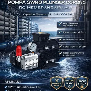 SWRO PLUNGER PUMP SWRO 52 LPM 7.5KW 10HP 100BAR POMPA AIR LAUT LT5215