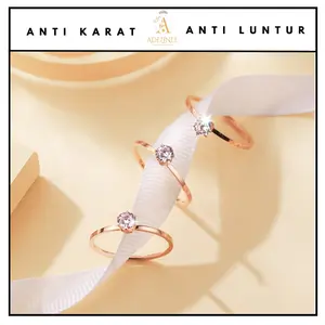 [ADELINEE] Cincin Titanium Fashion Wanita Anti Hitam - 1009