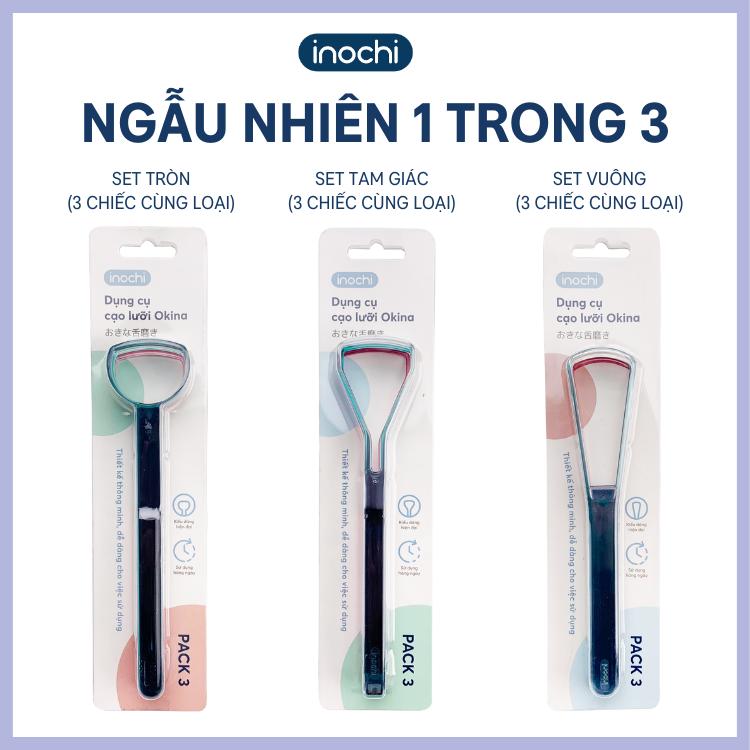 Combo 3 cạo lưỡi nhựa dụng cụ nạo lưỡi bàn chải vệ sinh lưỡi cao cấp INOCHI Dụng Cụ Vệ Sinh Nước Súc Miệng Xịt Thơm Miệng