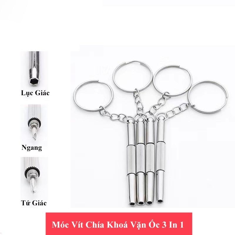 Móc vít chìa khóa đa năng vặn ốc AnDu sửa kính mắt 3 đầu đa năng
