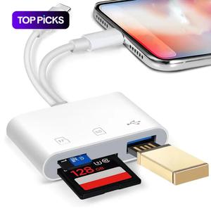 3 in 1 USB C デュアルプラグ SDカードリーダー、カメラアダプター、USB C to SDカードリーダー、iPhone 16 15 14 13 12 11 XR XS Max 8 7、Type-C Androidスマホ、タブレット、ノートパソコン用アクセサリー