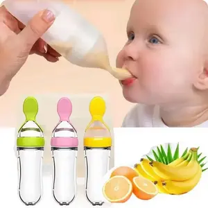 Botol Sendok Silikon Makan Bayi Botol MPASI Baby Feeder Bottle Spoon