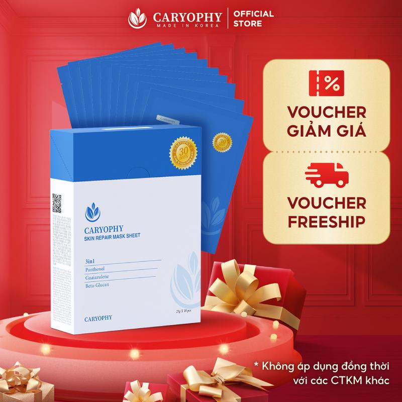 Hộp 10 miếng mặt nạ phục hồi da Caryophy 25gx10  Caryophy Skin Repair Mask Sheet 25g x 10  