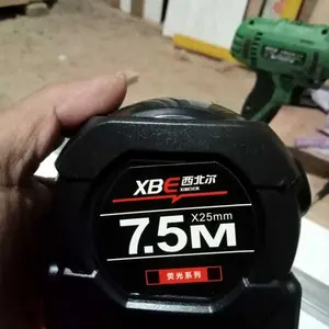 Meteran Tukang Lebar 25mm Neon alat ukur Measuring tape auto lock pita pengukur