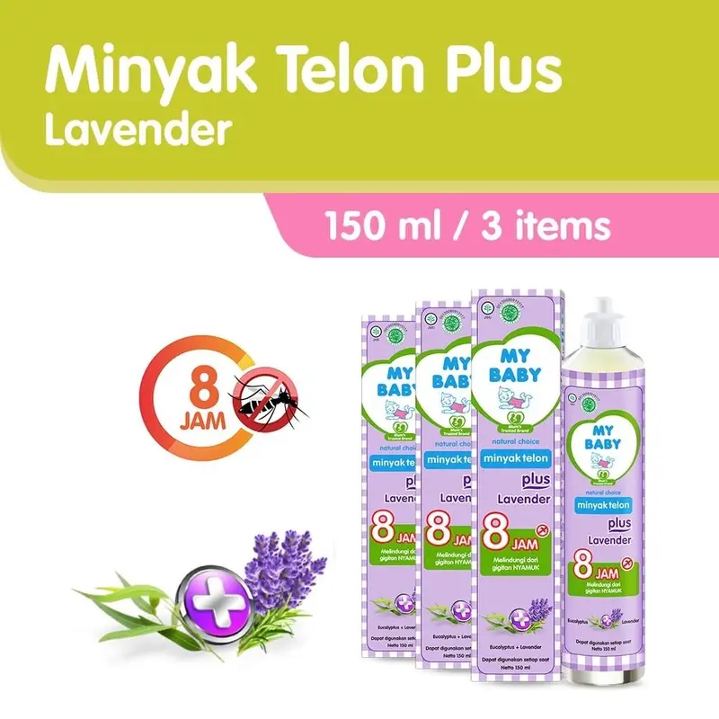 3 PCS Minyak Telon Plus Eucalyptus MY BABY 150ml 1