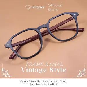 (Beli 1 Minus Dapat Ganci Obeng) Frame Kacamata Photocromic Kamal Minus Antiradiasi Blueray Bluecromic Model Unisex Plastik Glasses Groovy Eyewear