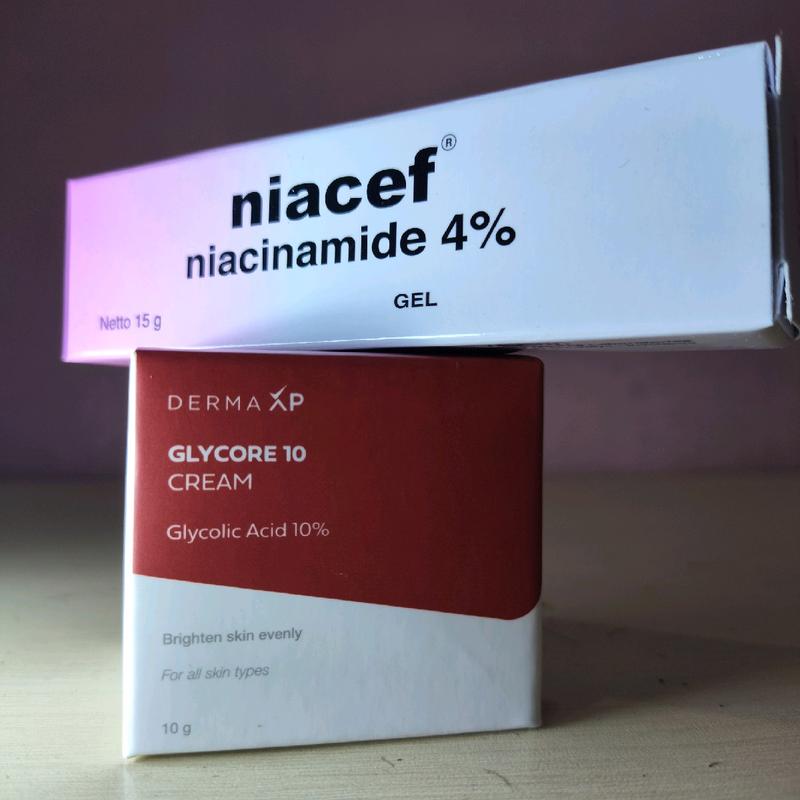 paket Glycore 10 + niacef cream untuk mengurangi flek pada wajah 1