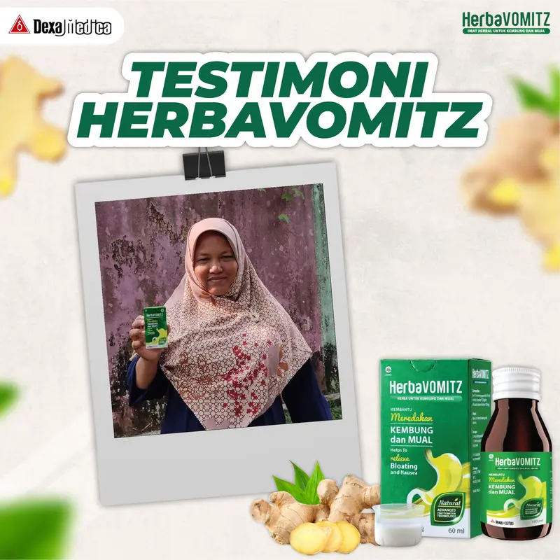 HERBAVOMITZ ORIGINAL 2 BOTOL - Sirup Herba Jahe untuk bantu masalah Perut Kembung, Begah & Mual 2