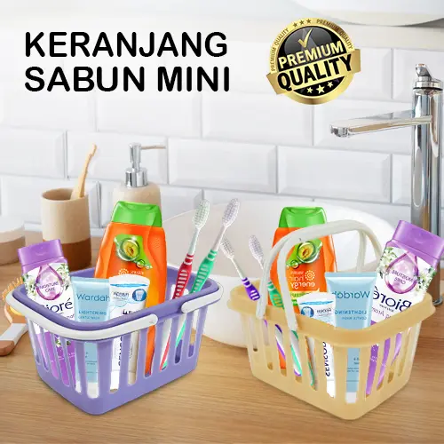 Keranjang Sabun Mini Warna Soft Bahan Plastik Berkualitas Gagang Ergonomis