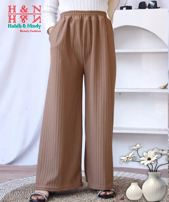 KULOT PANJANG JUMBO BAHN KNIT HORNET TEBAL BERKUALITAS UNTUK PAKAI WANITA DEWASA REMAJA MUALI BB 40-75KG KEKINIAN VIRAL OOTD Celana High Kantong Nyaman Santai Serut Harian 6