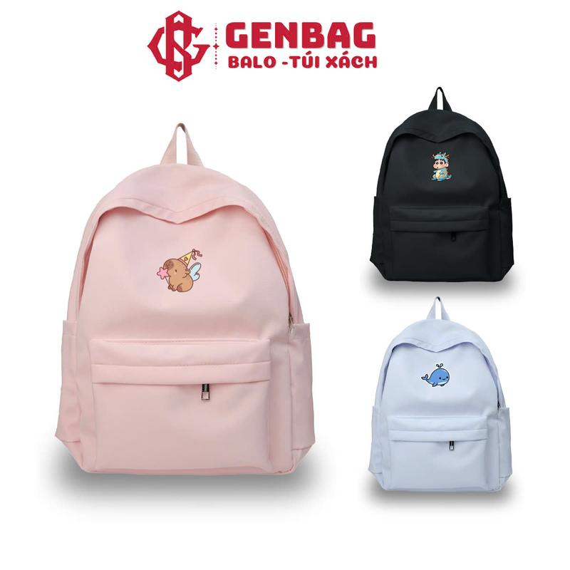 [IN THEO YÊU CẦU] Balo ulzzang GENBAG balo đi học vải trượt nước vừa laptop 14 inch đeo vai backpack BL02
