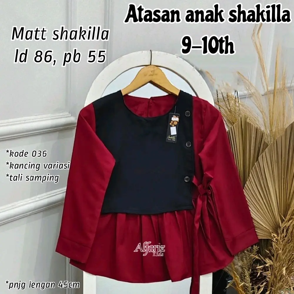 [036] Atasan Shakila kombinasi anak 9-10  tahun