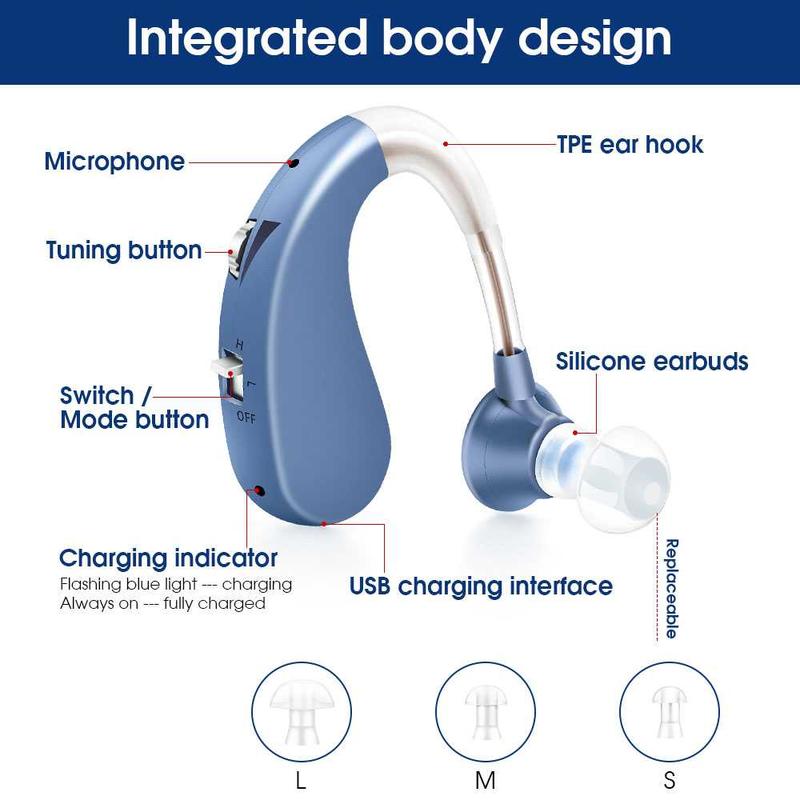 TaffOmicron Alat Bantu Dengar Hearing Aid Adjustable Rechargeable Alat Dengar Tuna Rungu Dewasa - JZ-1088F8 8