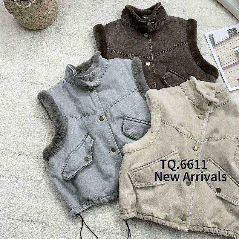    Mở Deal   Áo khoác ghi-lê bò lót lông túi chéo QC L1. 