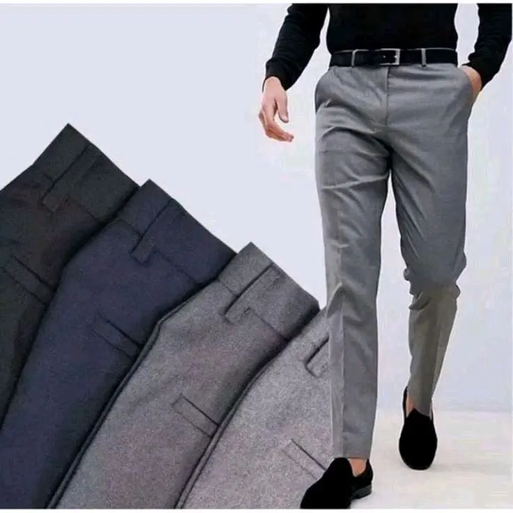 Celana Formal slimfit semi woll premium anti kusut jahitan Rapih Lentur size 27-38 Lingkar pinggang 70-94 cm