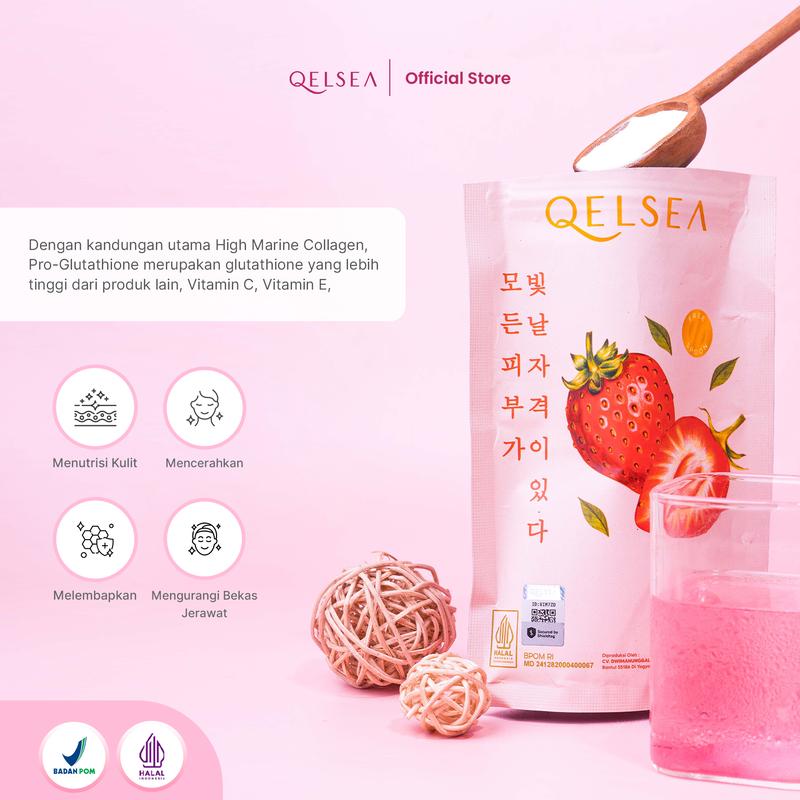 Qbast Qelsea 5 Pcs Glutathione 360 mg Collagen Drink Pencerah Mencerahkan 5
