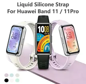 Huawei Band 11 / 11 Pro Strap Liquid Silicone Wristband Adjustable Sport Band for Men Women Huawei Band 11 Pro Replacement Accessories