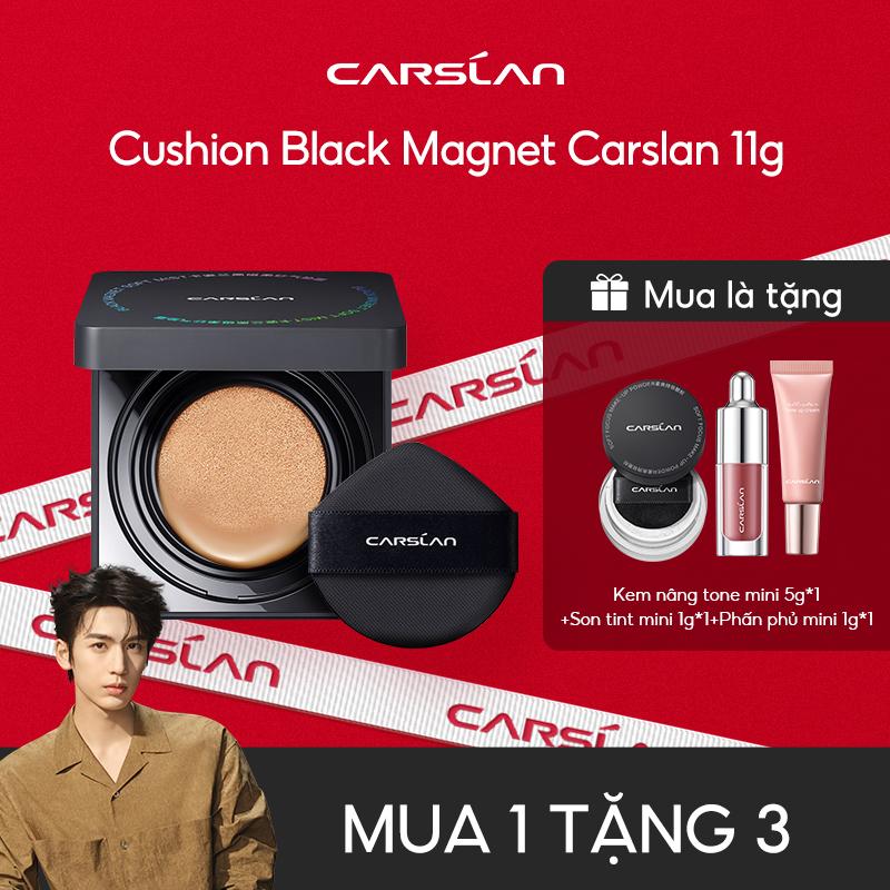 Cushion Black Magnet Carslan che phủ lỗ chân lông kiểm soát dầu chỉ hút dầu thừa không hút dầu tốt dưỡng ẩm cho da 11g+【Mua 1 Tặng 3 kem nâng tông mini *1+phấn phủ mini 1g *1+ serum dưỡng môi mini 1g*1 