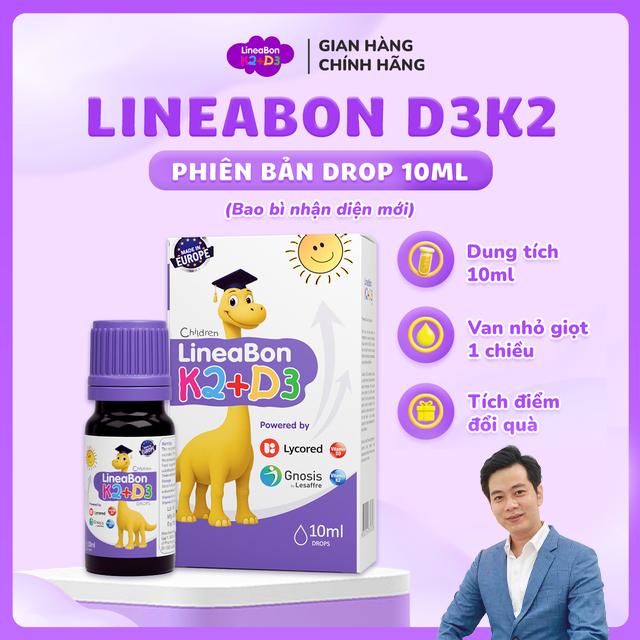   Ths.PVA  LineaBon D3K2 tinh khiết - Hỗ trợ hấp thu canxi cho bé Vitamin D3K2 